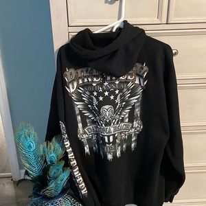 Men’s 80th annual bike week Daytona beach, 2021 canvas, eagle hoodie, two XL